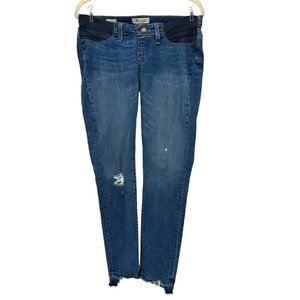 Madewell Maternity Skinny Distressed Raw Hem Pull On Denim Jeans Womens Size 30